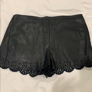 Top shop scallop leather shorts, worn once